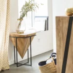 Inverted Pyramid Wooden Side Table - Image 3