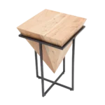 Inverted Pyramid Wooden Side Table - Image 6