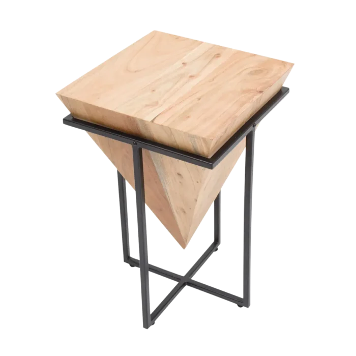 acacia-coffee-table7.webp Inverted Pyramid Wooden Side Table - Image 6