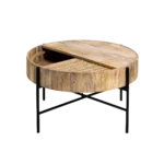 Leicester Round Wood And Cane Coffee Table - Image 4