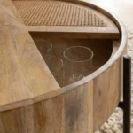 Leicester Round Wood And Cane Coffee Table - Image 2