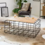 Derby Wooden Metal Cage Coffee Table