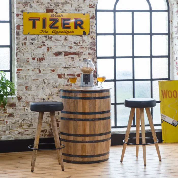 metal-barrel-bar2.webp Priti Mango Wood and metal barrel bar - Image 2