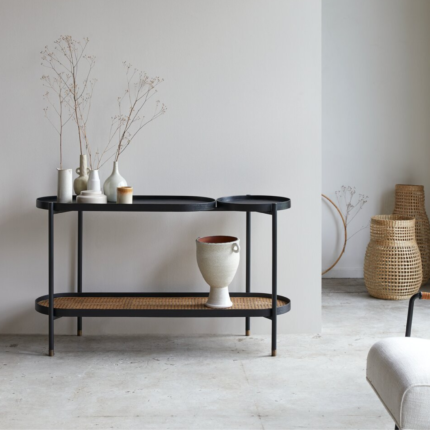 Alix Mindi and Canework Console Table