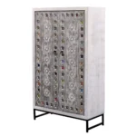 Crown Grey Wash Carved Cabinet - Image 4