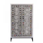 Crown Grey Wash Carved Cabinet