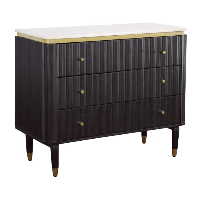 Carlyle Black Gold 3 Drawer Chest - Image 4