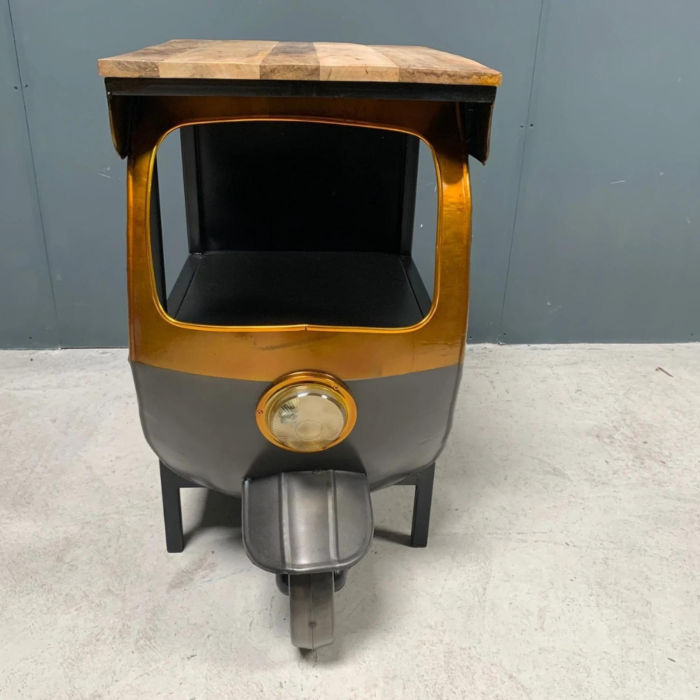 1-1 PRITI : Vintage Industrial Style Indian Tuk Tuk Side Table - Image 2