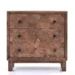 Abuja Walnut Wash Carved 3 Drawer Chest - Image 2