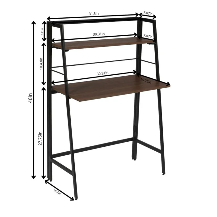 1-128 Industrial Style Home and Office Computer Desk with Multiple Functions - Image 9