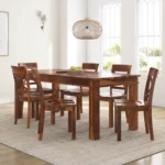 PRITI : Antipolo Rustic Solid Wood Dining Table Chair Set