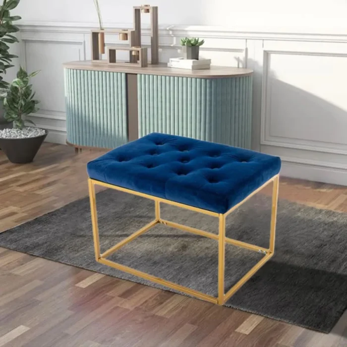 1-161 Kiea 21.65” Wide Velvet Rectangle Standard Ottoman - Image 1