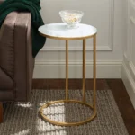 Contemporary Marble Finish Side Table