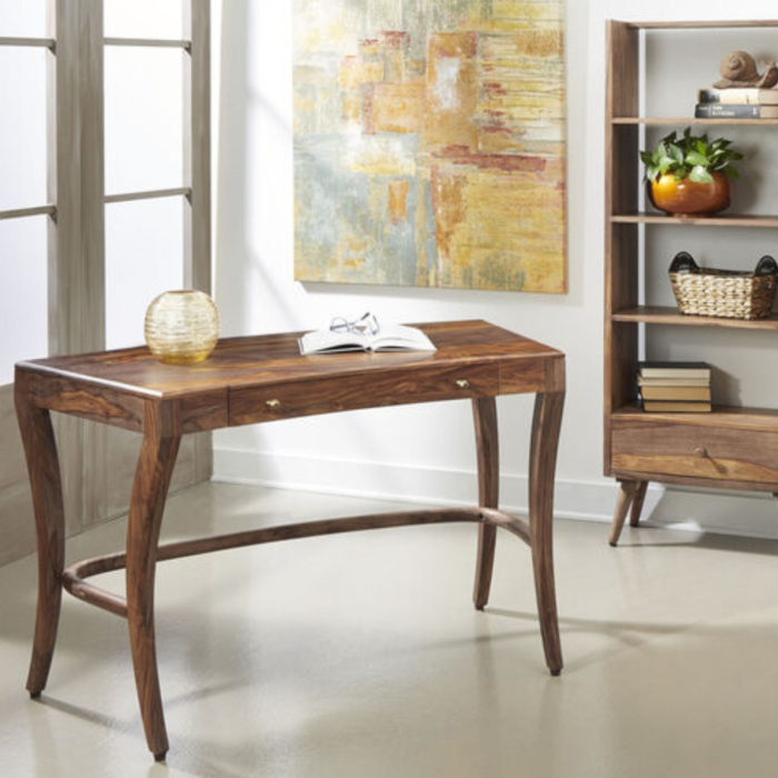 PRITI : Curved Sheesham The Vintage Vanity Office Table - Image 6