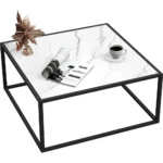 Stoke Marble Finish Square Coffee Table - Image 2