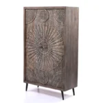 Olive Walnut Carved Cabinet - Image 3