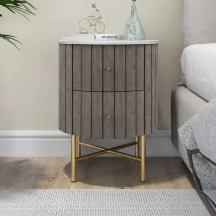 Piano 2 Drawer Bedside Table