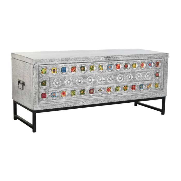 1-4 Priti Chest Ceramic Grey White Mango Wood (116 X 40 X 50 Cm) - Image 5
