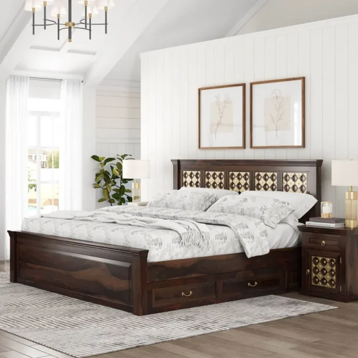 1-5 Priti : Diamond Empire Solid Wood Storage Platform Captains Bed - Image 1