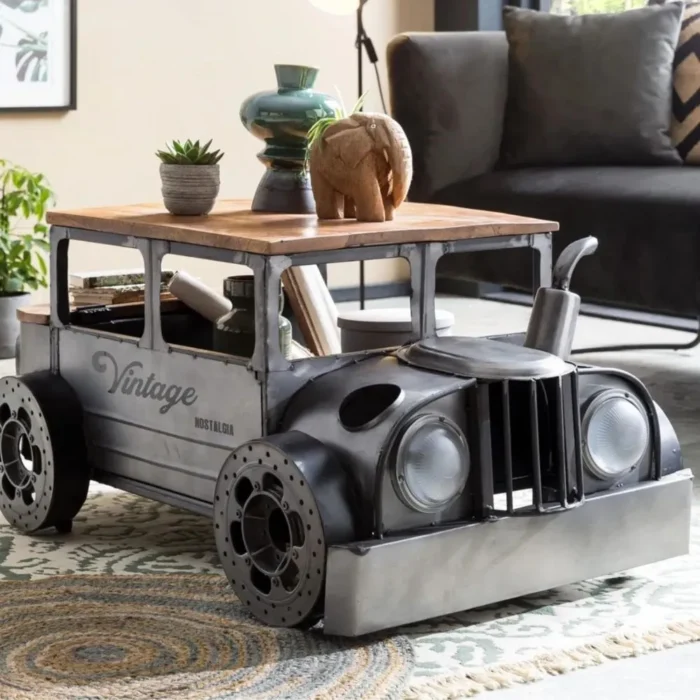 1-61 Solid Car Vintage Coffee Table | Recycled Wooden Furniture - Image 1
