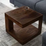 Brazza Dark Solid Wood Side Table