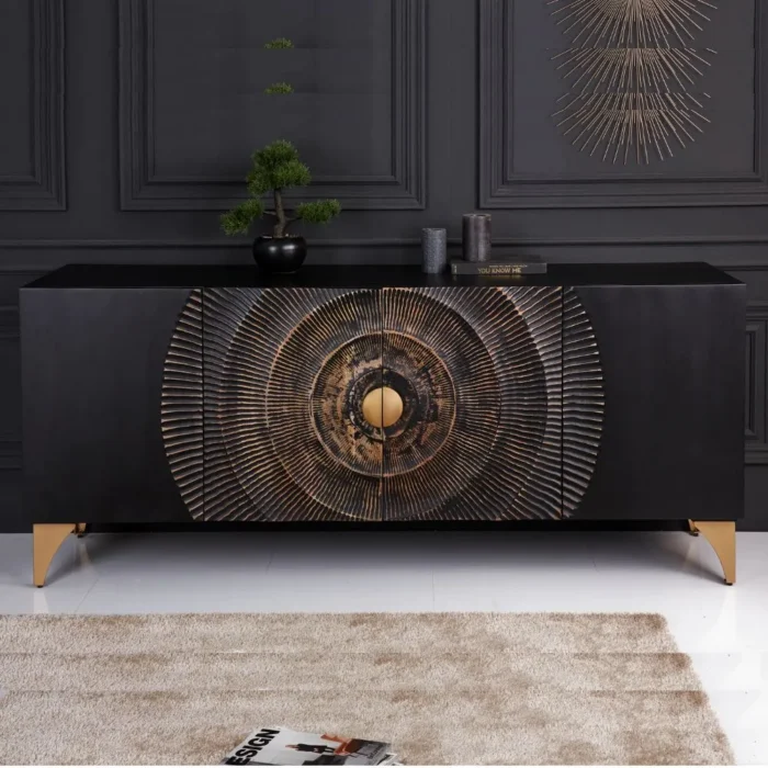1-66 Golden Sunset 4 Door Wooden Sideboard