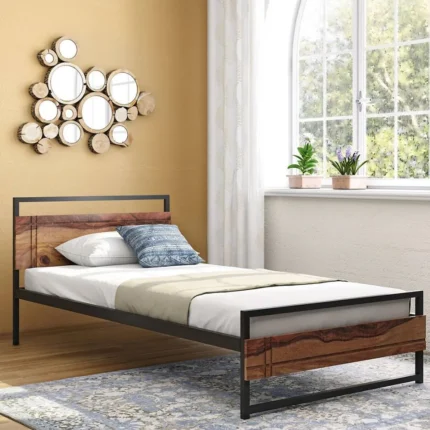 Turin Solid Wood Single Size Bed