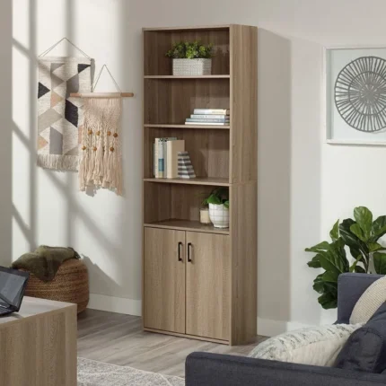 Perfect Books Cabinet With Doors In Lower Shelves | 4 Open Shelfs Bookcase A