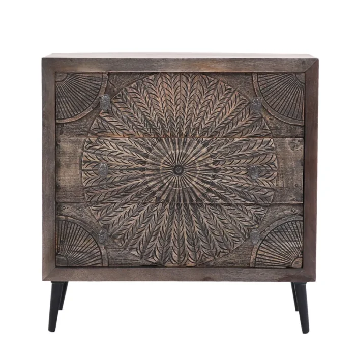 Olive Wash 3 Drawer Chest - Image 3