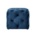 Genevieve Modern Grey Velvet Pouf Set Of 2 - Image 2