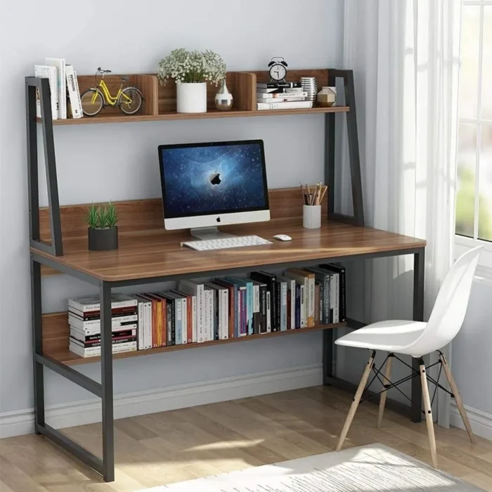 Home Office Computer Desk with Hutch and Bookshelf | Home Office Desk - Image 2