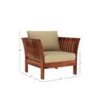 Priti : Annecy Wooden Sofa Set - Image 6