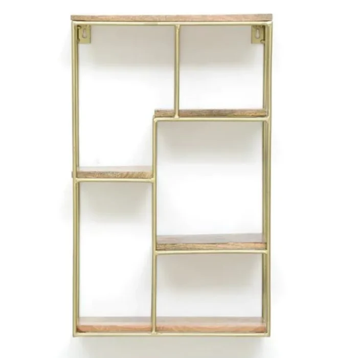 Solid Wood Vertical Storage Wooden Wall Shelf - Image 2