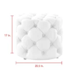 Marianna Modern Navy Velvet Round Pouf Set Of 2 - Image 6