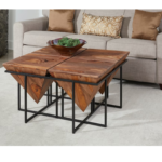 Mack Modern Wood Pyramid Coffee Table