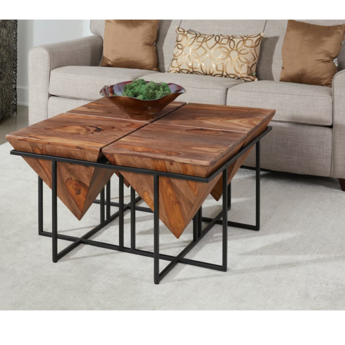 1234567890- Mack Modern Wood Pyramid Coffee Table