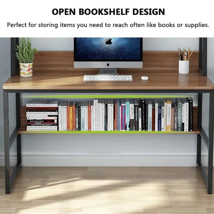 Home Office Computer Desk with Hutch and Bookshelf | Home Office Desk - Image 5