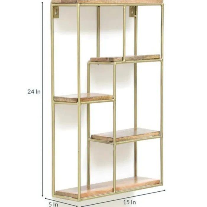 Solid Wood Vertical Storage Wooden Wall Shelf - Image 5