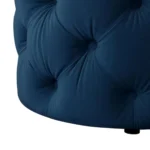Marianna Modern Navy Velvet Round Pouf Set Of 2 - Image 5