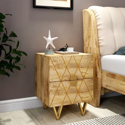 Kaduna Light Wooden Bedside Table