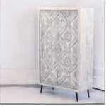 Rico Grey Wash Carved Cabinet - Image 3