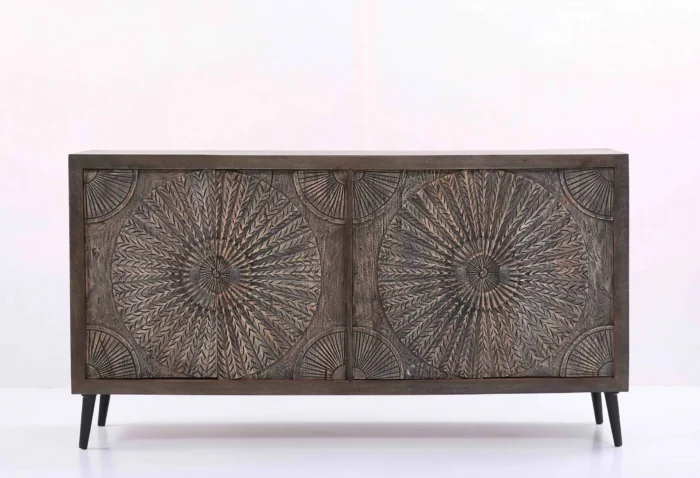 1_clipdrop-enhance-6-scaled Abidjan Carved 4 Door Sideboard - Image 2