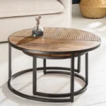 Stella Round Wooden Nesting Coffee Table - Image 3