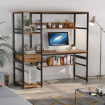 Office Desk Study Table Writing Desk Workstation with Hutch Bookcase for Home Office - Image 2