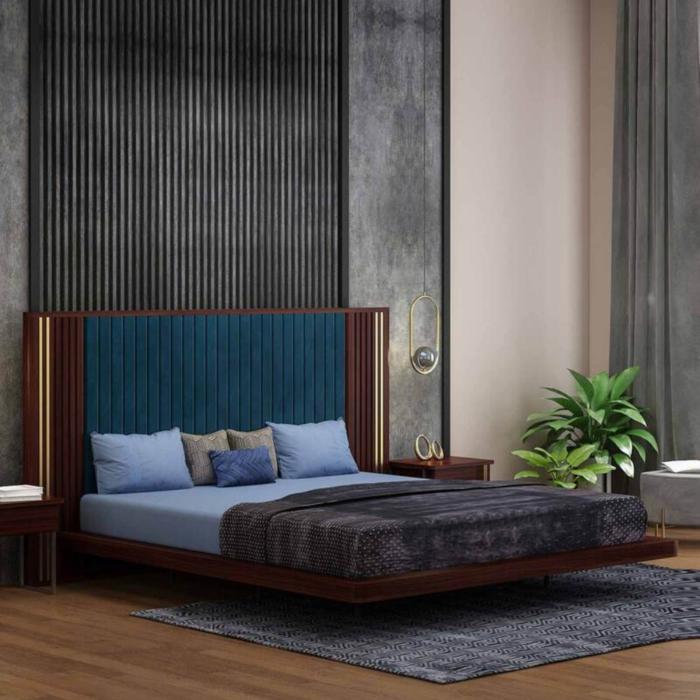 2-27 PRITI :Occitanie Wooden Queen Bed - Image 1