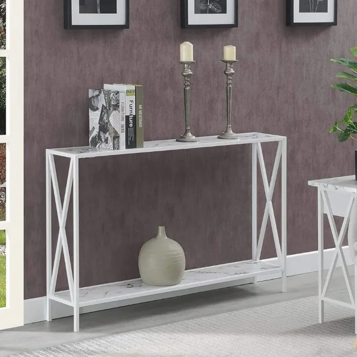 2-28 Lincoln Marble Finish Console Table