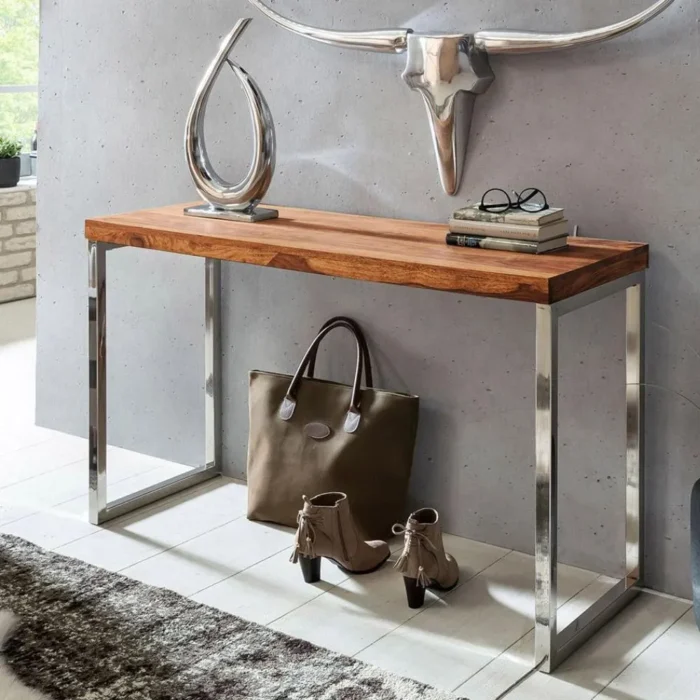 Durham Natural Wooden Console Table - Image 4