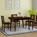 Nantes Solid Dark Walnut Wood 4 Seater Dining Table