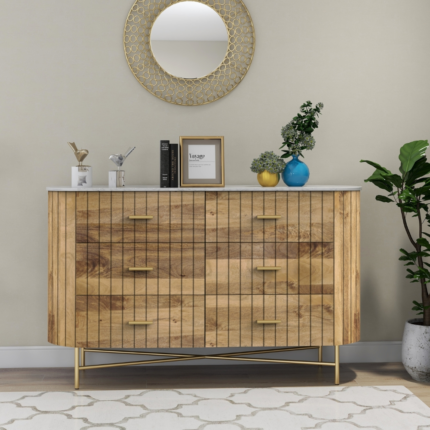 Piano Natural 6 Drawer Chest Of Drawer