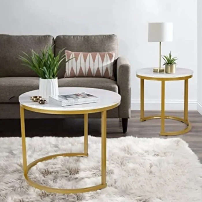 Douala Marble Finish Nesting Coffee Table - Image 2